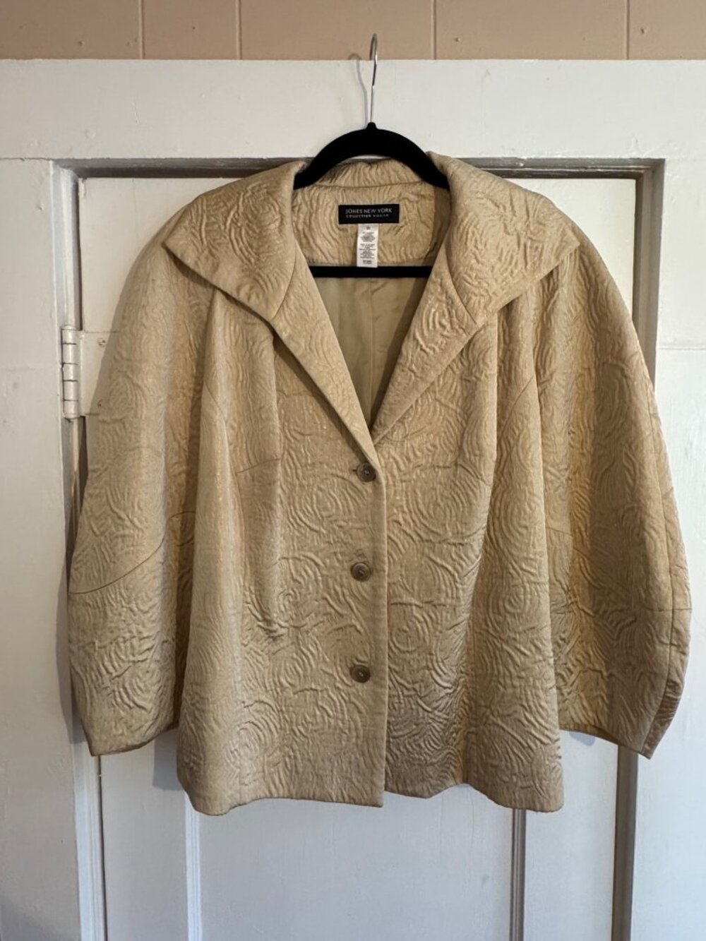 Jones New York Women Tan/Beige and Gold Blazer (OX/12)